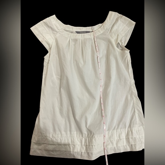 Lot 2 women’s blouses white cap sleeve & one shoulder tops ruffle layer dressy S - Picture 4 of 10